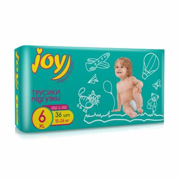 Трусики-подгузники Joy Run & Fun размер 6 (15-26 кг), 36 шт Трусики-подгузники Joy Run & Fun размер 6 (15-26 кг), 36 шт