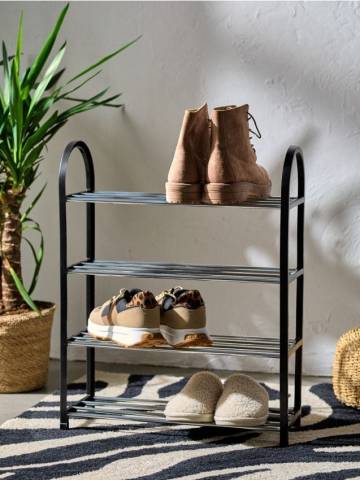 Металева настінна полиця - чорний