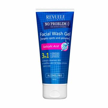 Гель для умывания Revuele No Problem Washing Gel 3 в 1 с салициловой кислотой, 200 мл Гель для умывания Revuele No Problem Washing Gel 3 в 1 с салициловой кислотой, 200 мл