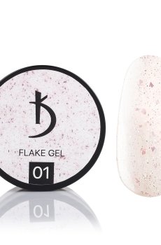 Гель для наращивания ногтей Kodi Professional Flake Gel с хлопьями 01, 13 г