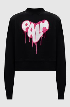 Черный свитшот с принтом эмблемы