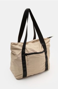 Нейлонова сумка через плече у спортивному стилі - бежевий