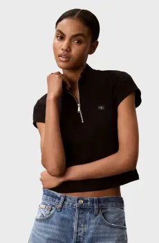 Женское черное поло WOVEN Черный XS Calvin Klein Jeans LV047G240G