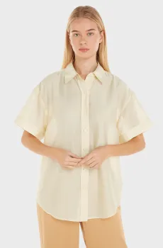 Женская бежевая рубашка TENCEL RELAXED Бежевый 38 Calvin Klein K20K207288