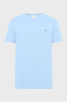 Мужская голубая футболка PIQUE SS Голубой S Gant 2013033