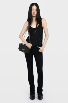 Женская черная кашемировая майка Lee Черный S ZADIG&VOLTAIRE KWTO01139_BLACK