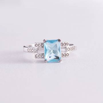 Серебряное кольцо (фианиты, кварц) 1520/1р-QSWB Серебряное кольцо (фианиты, кварц) 1520/1р-QSWB