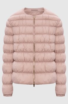 Розовая пуховая куртка