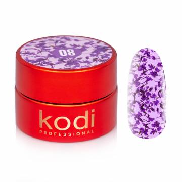 Гель для дизайна ногтей Kodi Professional с сухоцветом Flower 08, 4 мл