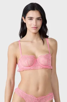 Женский розовый бюстгальтер-балконет POESIE Розовый 80B Etam 6540540