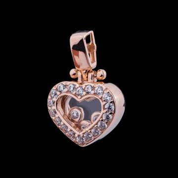 Золотая подвеска "Сердце" (фианиты) п02494 Золотая подвеска "Сердце" (фианиты) п02494