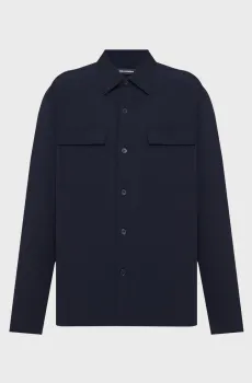 Мужская темно-синяя рубашка Синий XL Karl Lagerfeld 561006.605975;690