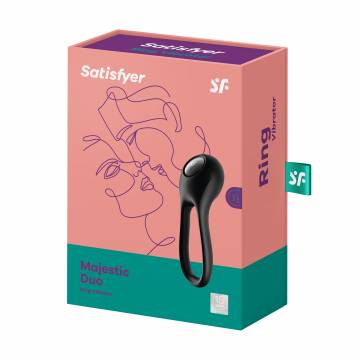 Эрекционное кольцо Satisfyer Majestic Duo Ring Vibrator с вибрацией, 1 шт Эрекционное кольцо Satisfyer Majestic Duo Ring Vibrator с вибрацией, 1 шт