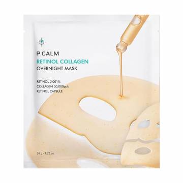 Ночная гидрогелевая маска для сужения пор лица P.Calm Retinol Collagen Overnight Mask с ретинолом и коллагеном, 36 г Ночная гидрогелевая маска для сужения пор лица P.Calm Retinol Collagen Overnight Mask с ретинолом и коллагеном, 36 г