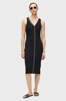 Женское черное платье LOGO KNIT Черный XL Karl Lagerfeld B2W13004