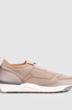 Коричневые комбинированные кроссовки с логотипом