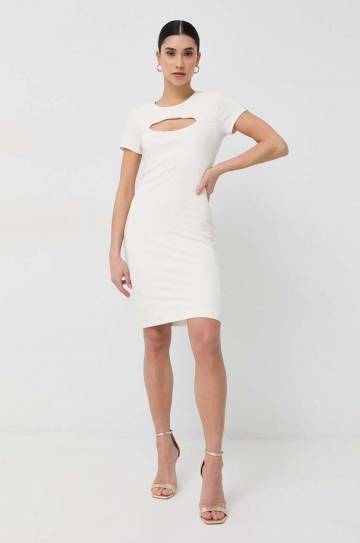 Платье Guess цвет бежевый mini облегающее Платье Guess цвет бежевый mini облегающее