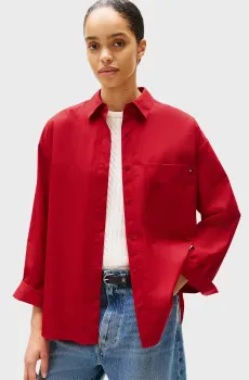 Женская красная рубашка Красный S Tommy Hilfiger WW0WW45892