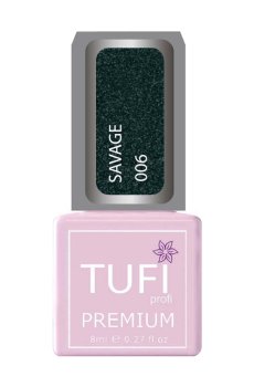 Уценка! Гель-лак для ногтей Tufi profi Premium Savage 006 Светоотражающий малахитовый туман, 8 мл