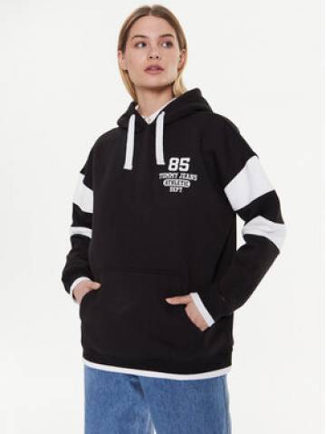 Tommy Jeans Світшот Collegiate 85 DW0DW14860 Чорний Oversize Tommy Jeans Світшот Collegiate 85 DW0DW14860 Чорний Oversize