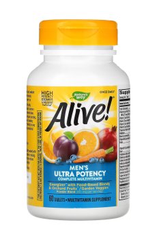 Мультивитамины для мужчин Natures Way Alive! Mens Ultra Potency, 60 таблеток