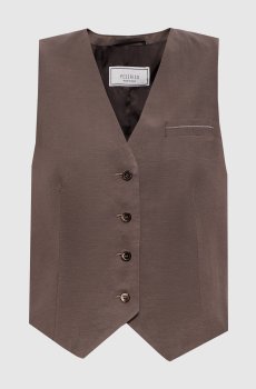 Коричневый жилет с льном