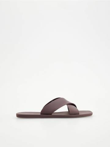 Reserved - LADIES` STRAPPY SANDALS - темно коричневий - 4965Y-89X