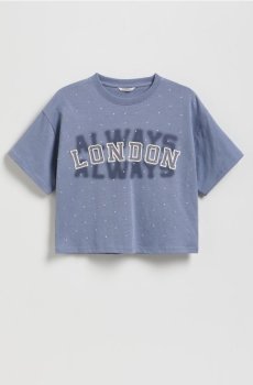 Reserved - Футболка з аплікацією - синій - 523FT-55M