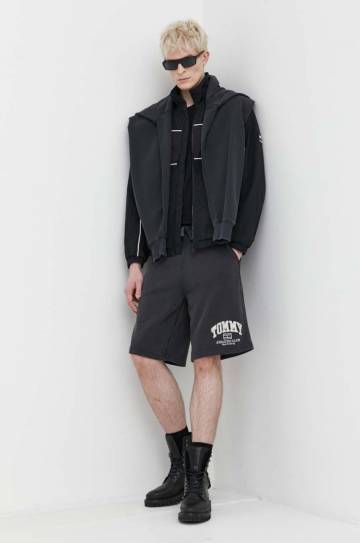 Хлопковые шорты Tommy Jeans цвет серый Хлопковые шорты Tommy Jeans цвет серый
