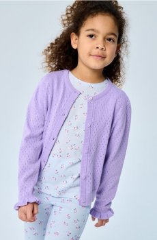 Ажурна кофта з декоративними воланами - Фіолетовий