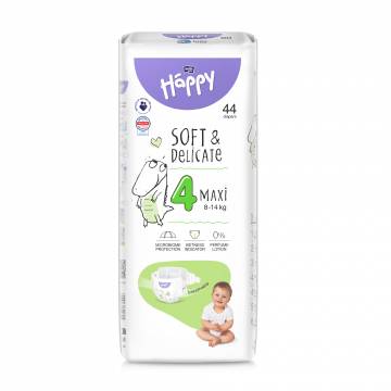 Подгузники детские одноразовые Happy Bella Baby Maxi вес 8-14 кг, 44 шт Подгузники детские одноразовые Happy Bella Baby Maxi вес 8-14 кг, 44 шт