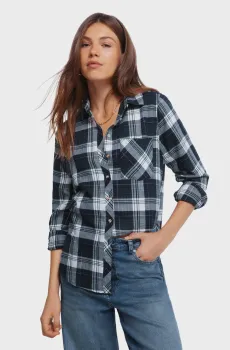 Женская серая рубашка в клетку Серый 38 SPRINGFIELD 6792395