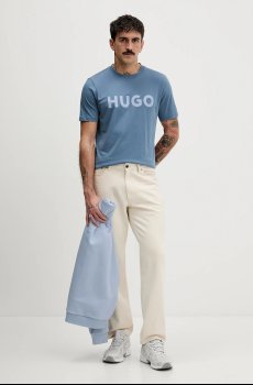 Хлопковая футболка HUGO Dulivio