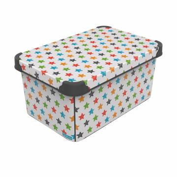 Контейнер для хранения с крышкой QUTU Style Box Colored Stars 16*23*34.5 см, 10 л Контейнер для хранения с крышкой QUTU Style Box Colored Stars 16*23*34.5 см, 10 л
