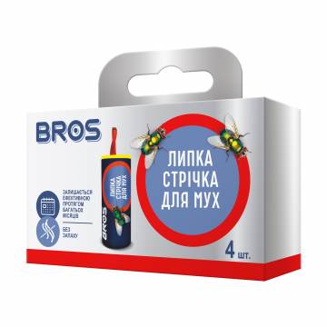 Липкая лента от мух Bros кругла, 4 шт Липкая лента от мух Bros кругла, 4 шт