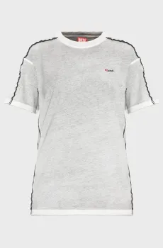 Женская серая футболка T-IMY Серый XS Diesel A21007 0BMCC