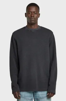 Мужской черный лонгслив Overdyed Черный S G-Star RAW D25966,D895