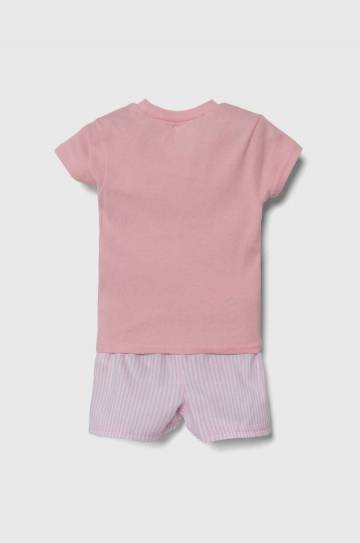 Детская хлопковая пижама Polo Ralph Lauren цвет розовый узор Детская хлопковая пижама Polo Ralph Lauren цвет розовый узор