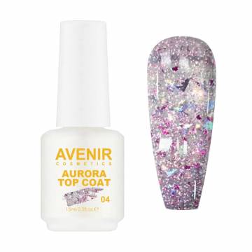 Топ для гель-лака Avenir Cosmetics Aurora Top Coat 04, 15 мл Топ для гель-лака Avenir Cosmetics Aurora Top Coat 04, 15 мл