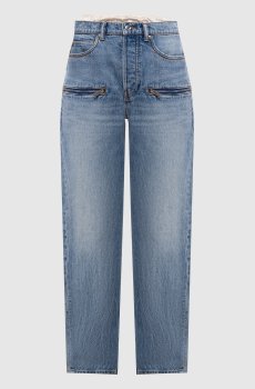 Голубые джинсы с патчем логотипа
