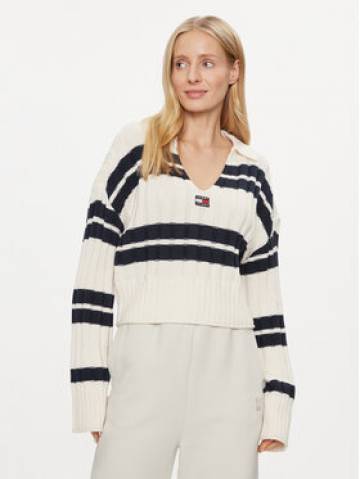 Tommy Jeans Светр DW0DW17321 Écru Boxy Fit Tommy Jeans Светр DW0DW17321 Écru Boxy Fit
