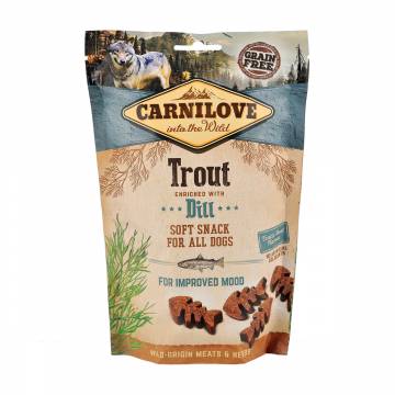 Лакомство для собак Carnilove Soft Snack с форелью и укропом, 200 г Лакомство для собак Carnilove Soft Snack с форелью и укропом, 200 г