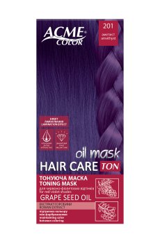 Тонирующая маска Acme Color Рябина Ton Oil Mask для красно-фиолетовых оттенков c эффектом ламинирования, 201 Аметист, 30 мл