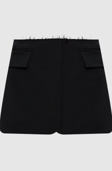 Черная юбка мини из шерсти