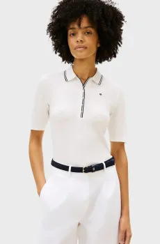 Женское белое поло TIPPING Белый S Tommy Hilfiger WW0WW49828