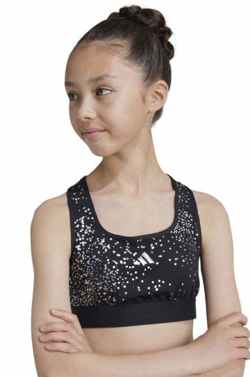 Детский спортивный бюстгальтер adidas JG PWR GL BRA цвет чёрный IW3281