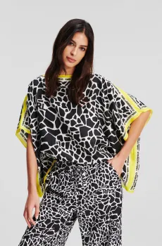 Женская шелковая туника с узором SILK SCARF TUNIC Разноцветный M-L Karl Lagerfeld 241W1607
