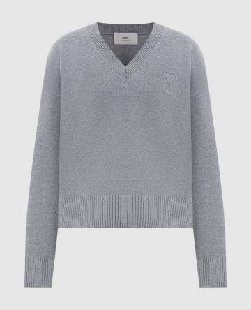 Серый пуловер из шерсти и кашемира