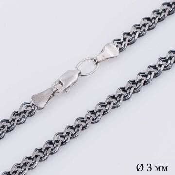 Серебряная черненая цепочка плетение Нонна 10643 Серебряная черненая цепочка плетение Нонна 10643