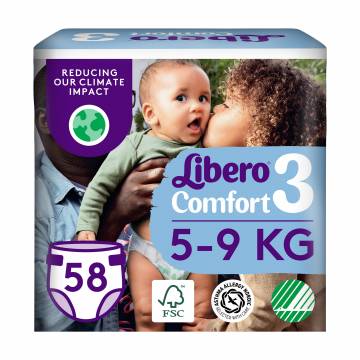 Подгузники Libero Comfort размер 3 (5-9 кг), 58 шт Подгузники Libero Comfort размер 3 (5-9 кг), 58 шт